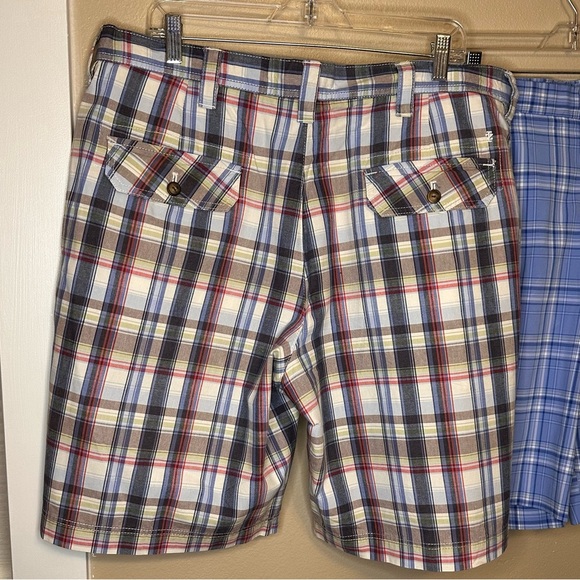 Lot of 2 Izod Flat Front Plaid Men's Golf Shorts Multicolor and Blue Size 38 - Picture 2 of 11